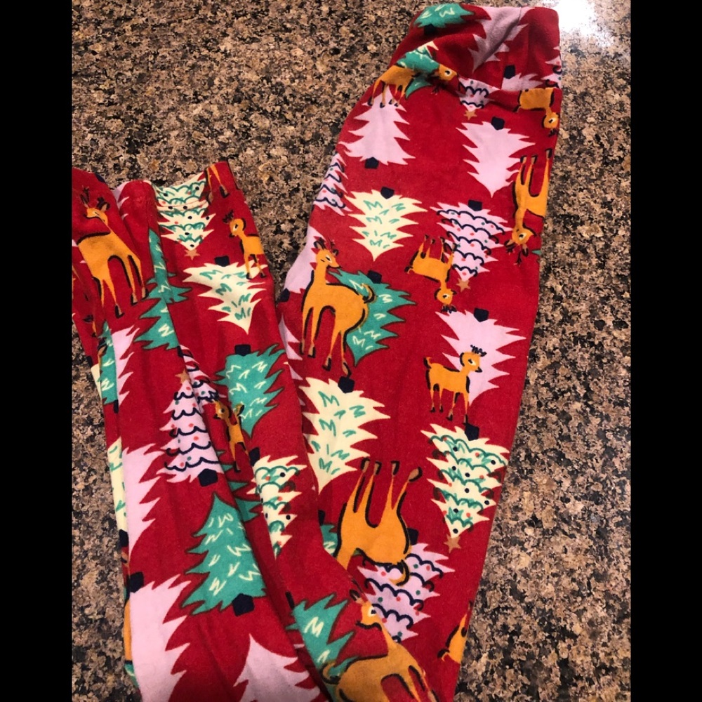2 pairs of Lularoe Christmas leggings size l/xl